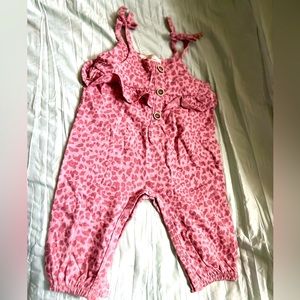 Jessica Simpson Pink animal print, sleeveless jumper with snap leg closures